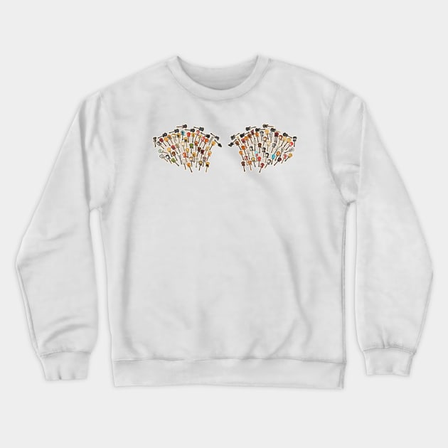 White Angel Guitar Wings with Feathers Out Crewneck Sweatshirt by gkillerb